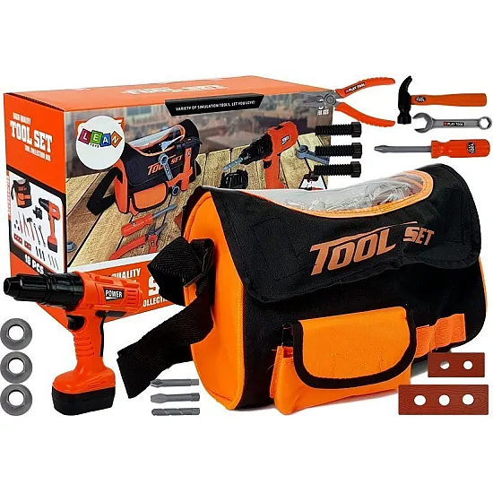 Handyman Set in Shoulder Bag Tools Battery Drill Darbo įrankiai