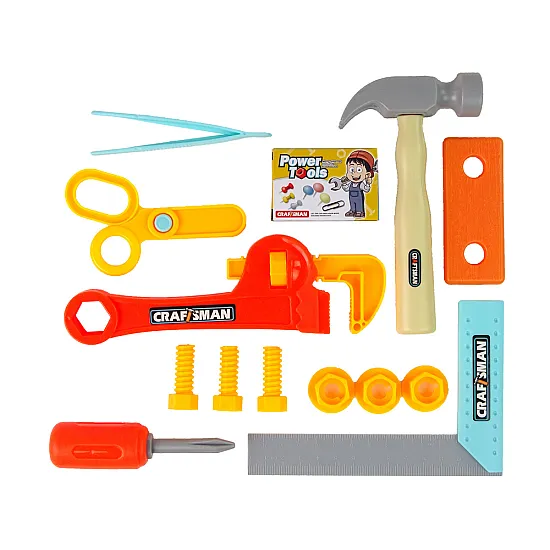 Handyman's Kit in Suitcase Tools for Kids Hammer Darbo įrankiai