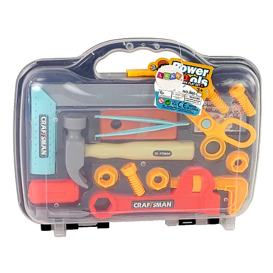 Handyman's Kit in Suitcase Tools for Kids Hammer Darbo įrankiai