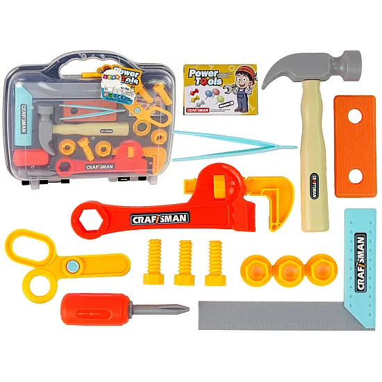 Handyman's Kit in Suitcase Tools for Kids Hammer Darbo įrankiai