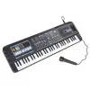 Juodas pianinas su 61 klavišu ir mikrofonu mokymuisi Muzikos instrumentai