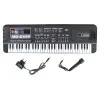 Juodas pianinas su 61 klavišu ir mikrofonu mokymuisi Muzikos instrumentai