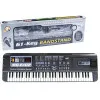 Juodas pianinas su 61 klavišu ir mikrofonu mokymuisi Muzikos instrumentai