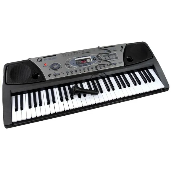 Musta lasten piano mikrofonilla ja nuottitelineellä Musiikkisoittimet