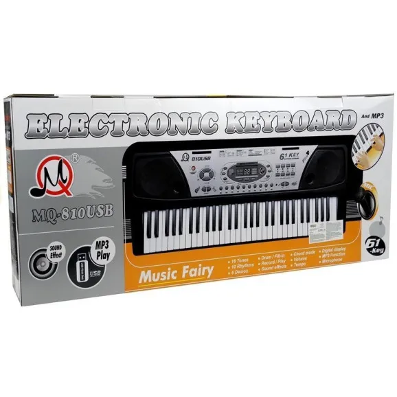 Musta lasten piano mikrofonilla ja nuottitelineellä Musiikkisoittimet