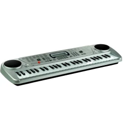 Sidabrinė klaviatūra su mikrofonu ir LCD ekranau