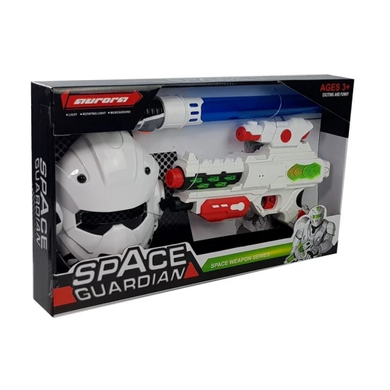 Kosminių ginklų rinkinys su kardu ir kauke Šautuvai