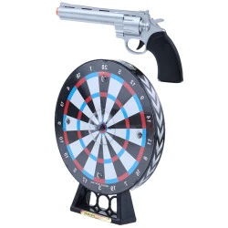 Lazerinis revolverio pistoletas su taikiniu