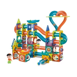 Šviečianti kamuoliukų čiuožykla su magnetinias blokeliais