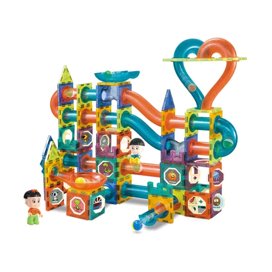 Magnetinias blokeliai su šviečinačiais kamuoliukais 202 vnt detalės Konstruktoriai