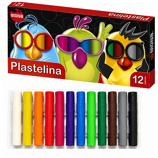 MONA mokyklinis modeliavimo molio rinkinys 12 spalvų