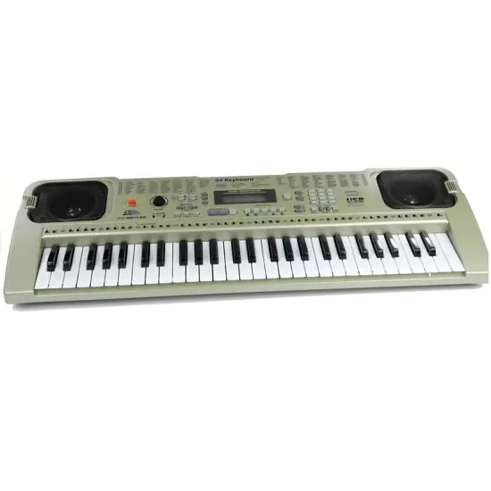 Pilkas muzikinis pianinas su mikrofonu Muzikos instrumentai