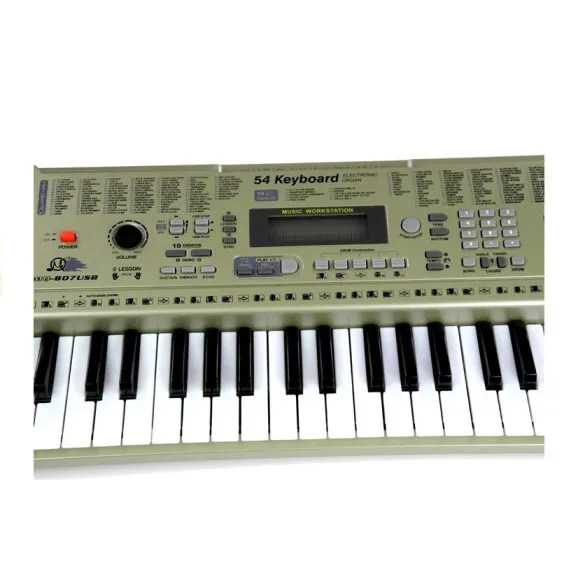 Pilkas muzikinis pianinas su mikrofonu Muzikos instrumentai