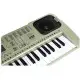 Pilkas muzikinis pianinas su mikrofonu Muzikos instrumentai