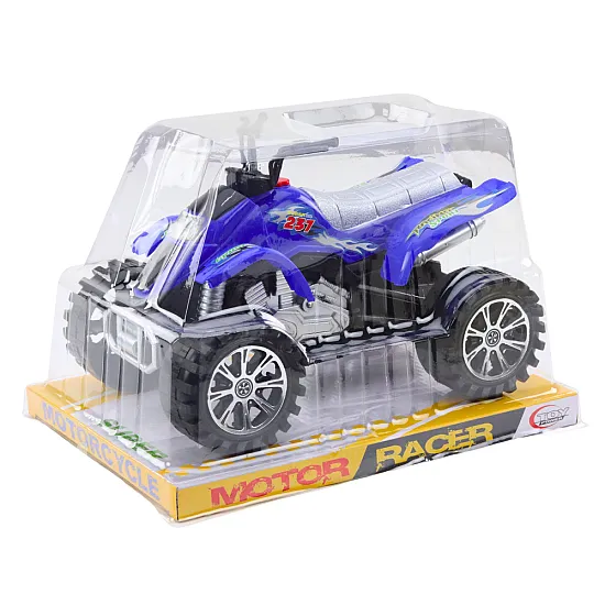 Quad Terrain Drive Treaded Wheels Blue Samochody-zabawki