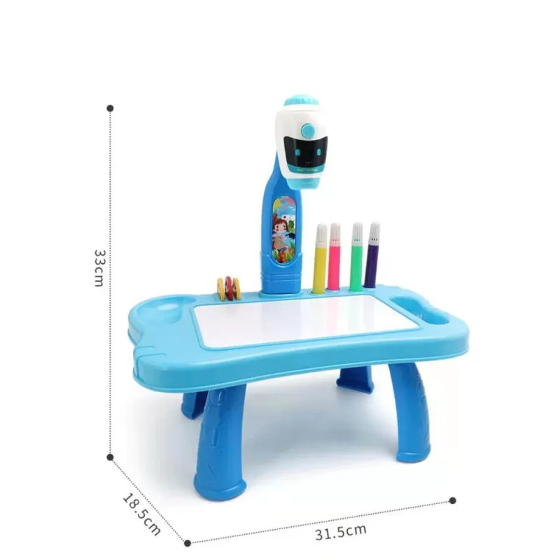 Mini mėlynas projektoriaus stalas 2in1 Lavinamieji
