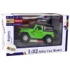 Off-Road Car Battery Powered Friction Drive Metal Green 1:32 Leluautot