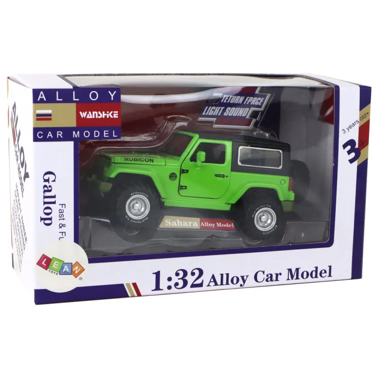 Off-Road Car Battery Powered Friction Drive Metal Green 1:32 Leluautot