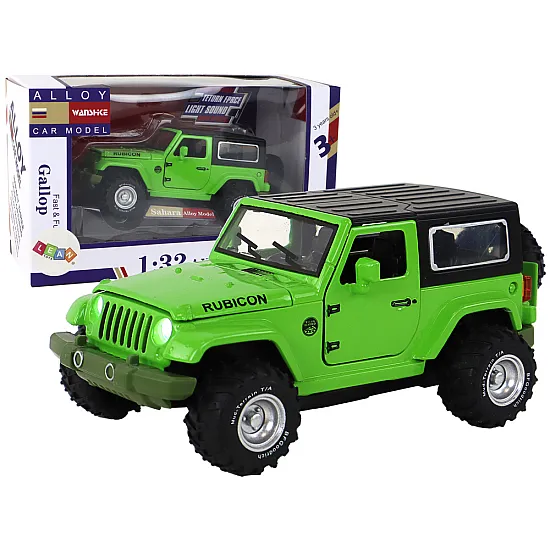Off-Road Car Battery Powered Friction Drive Metal Green 1:32 Žaisliniai automobiliai