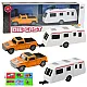 Set of Metal Car with Camper Trailer Orange Žaisliniai automobiliai