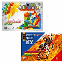 A3 techninio piešimo bloknotas su spalvotais lapais