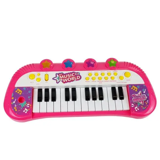 Rožinis pianinas su 24 klavišais Muzikos instrumentai
