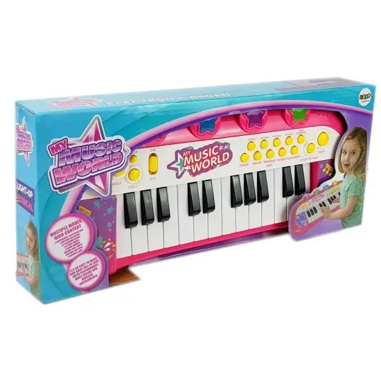 Rožinis pianinas su 24 klavišais Muzikos instrumentai