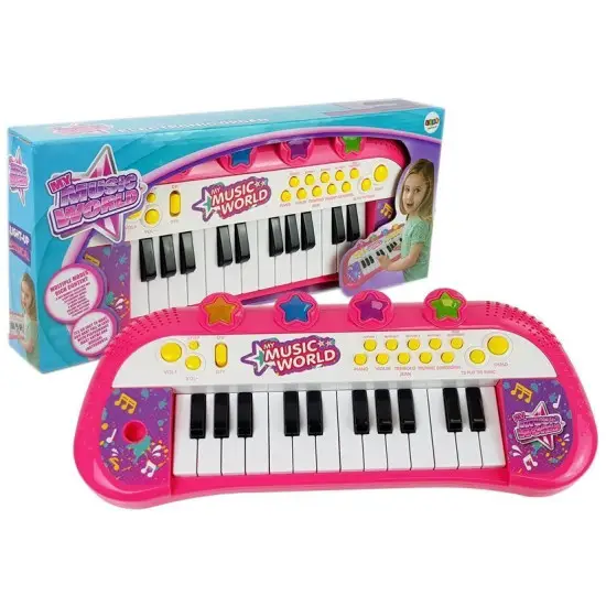 Rožinis pianinas su 24 klavišais Muzikos instrumentai