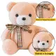Plush Mascot Cuddly Toy Teddy Bear With Bow Cream 23cm Pliušiniai žaislai