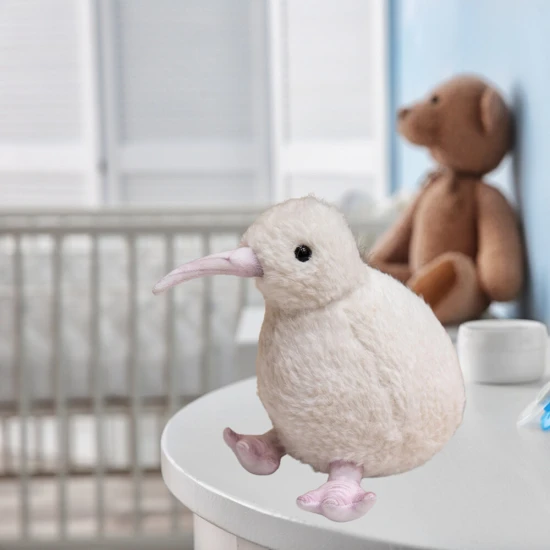 Baltas pliušinis paukštis kivis 21cm Pliušiniai žaislai