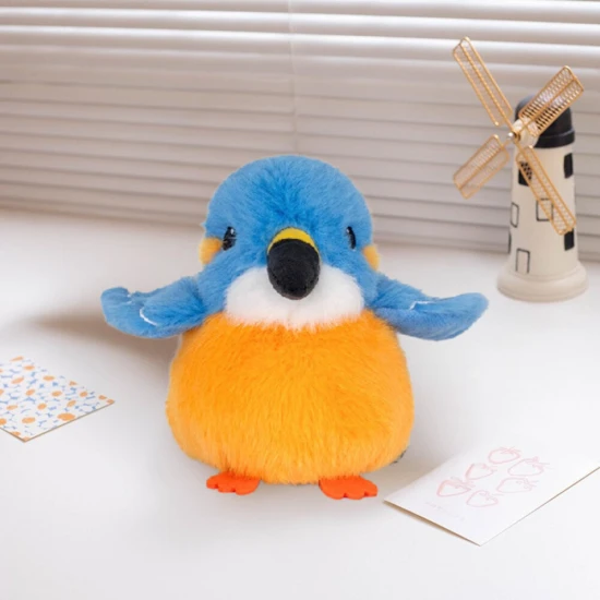 Plush Mascot Cuddly Toy Bird Blue Orange 12cm Pliušiniai žaislai
