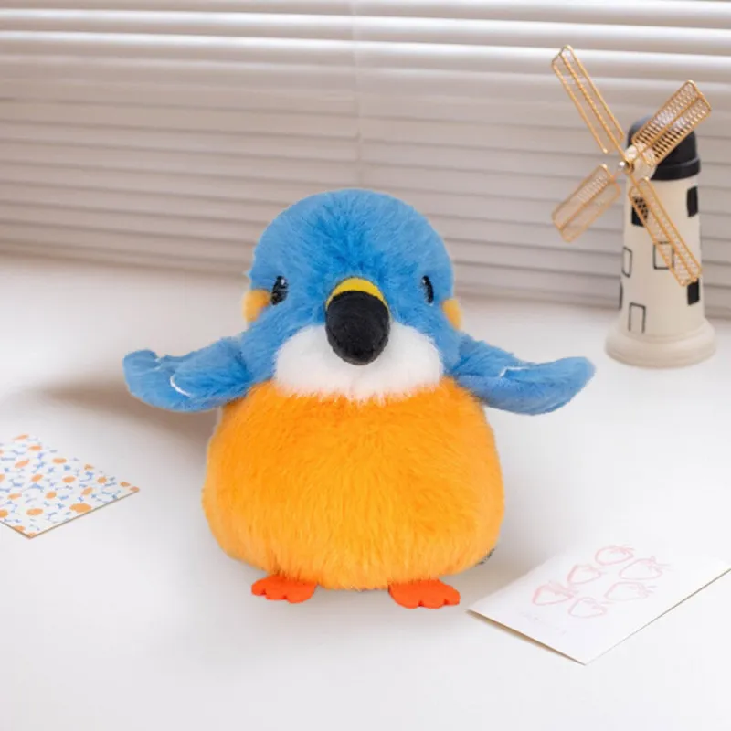 Plush Mascot Cuddly Toy Bird Blue Orange 12cm Pliušiniai žaislai