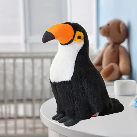 Juodai baltas pliušinis žaislas Tukanas 30cm