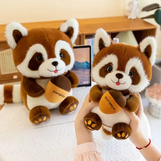 Plush Toy Raccoon with Acorn 23cm Pliušiniai žaislai