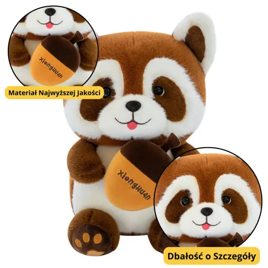 Plush Toy Raccoon with Acorn 23cm Pliušiniai žaislai