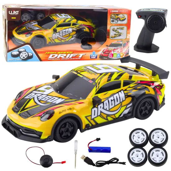 Nuotoliniu būdu valdomas RC sportinis automobilis su drift funkcija Radijo bangomis valdomi žaislai
