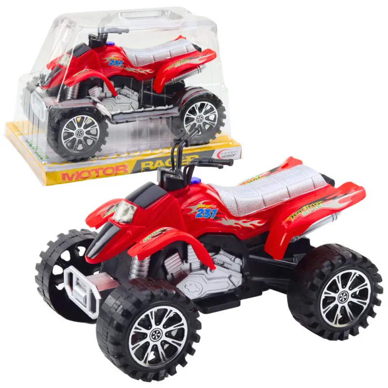 Quad Terrain Drive Treaded Wheels Red Mänguautod