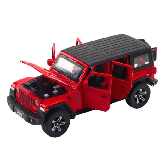 Set of Car Off-road Camper Metal Drive Lights Sounds Red 1:32 Žaisliniai automobiliai