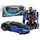 Robot Car 2in1 Bugatti Blue Light Effects Žaisliniai automobiliai