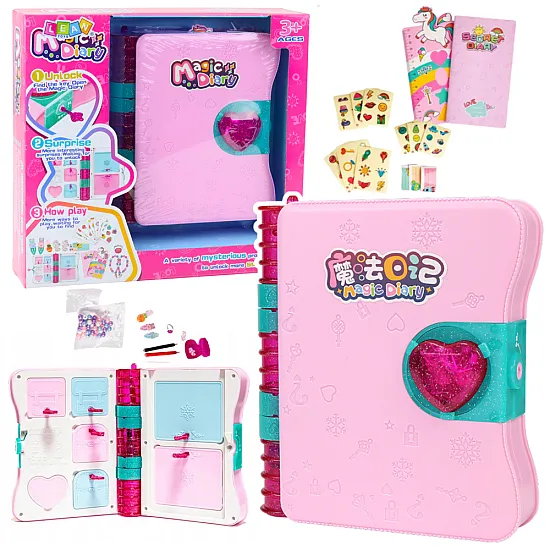 Secret Diary Padlock Notebook Locker Key Accessories Pink Lavinamieji