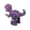 Mėlynas dinozauro kiaušinis su išardomu violetiniu dinozauru Dinozaurai