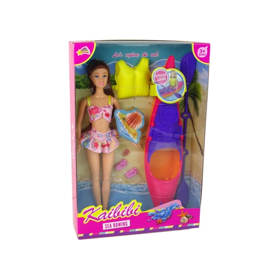 Lėlė su baidare ir priedais Lėlės ir žaidimų rinkiniai