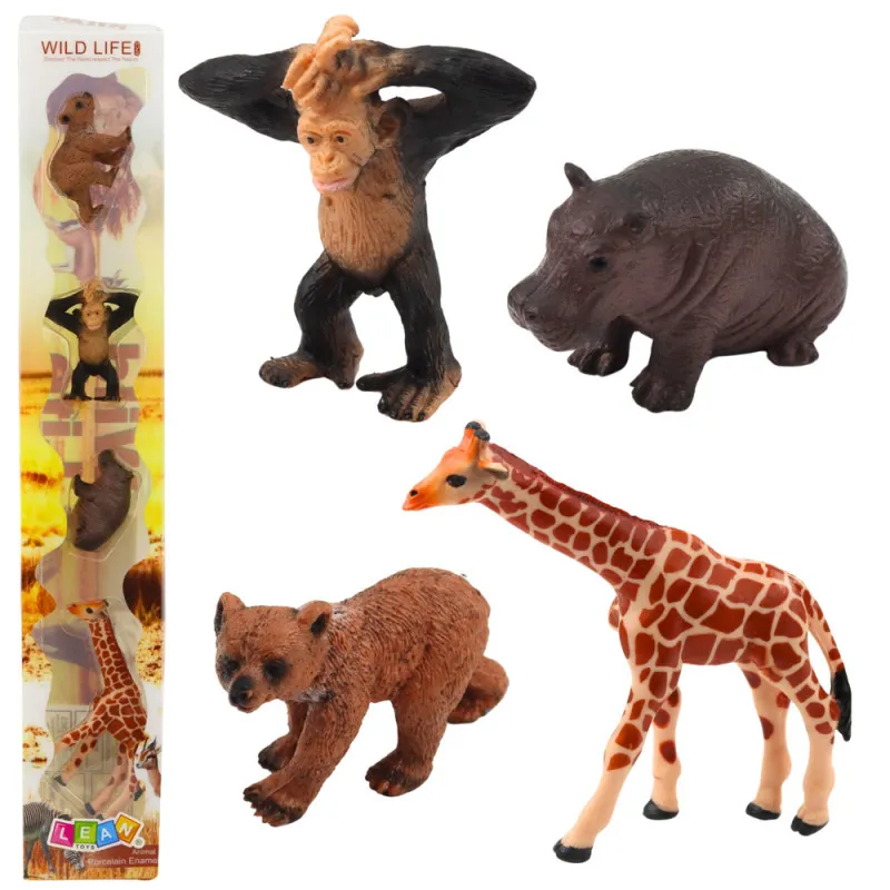 Laukinių gyvūnų mini figūrėlių rinkinys 6-9cm 4vnt Gyvūnų figurėlės