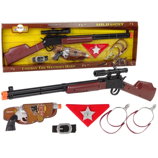 Kaubojaus rinkinys su šautuvais ir aksesuarais Šautuvai