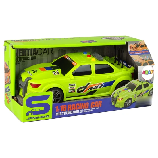 Sports Car Racing Lights Sounds Green 1:16 Žaisliniai automobiliai
