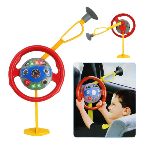 Steering Wheel Car Simulator with Suction Cups for Kids Lights and Sounds Žaisliniai automobiliai