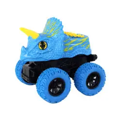 Mėlynas dinozauro formos automobilis