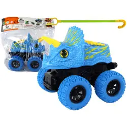 Mėlynas dinozauro formos automobilis