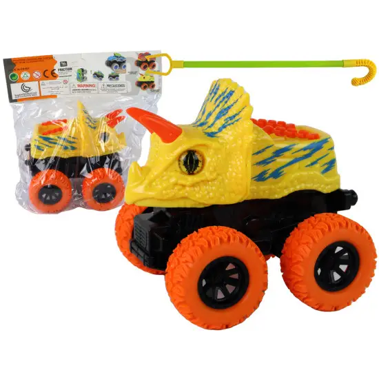 Triceratops Friction Drive Vehicle Yellow Žaisliniai automobiliai