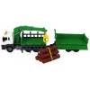 Truck With Crane Friction Drive Sounds Green Wood 1:16 Žaisliniai automobiliai